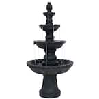 4-Tier Electric Pineapple Water Fountain in Black
