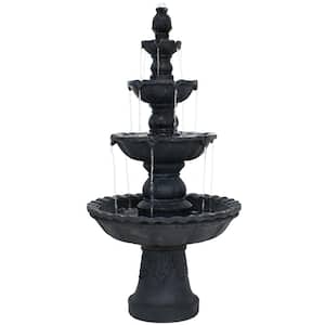4-Tier Electric Pineapple Water Fountain in Black