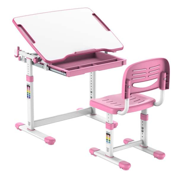 Pink desk outlet and chair set