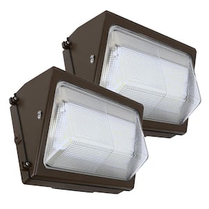 126-Watt Integrated LED Bronze Commercial Security Outdoor Wall Pack Light 5000K 2-Pack