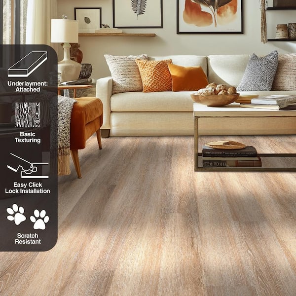 TrafficMaster Pinevale Pass Oak 6 MIL x 6 in. x 48 in. Waterproof