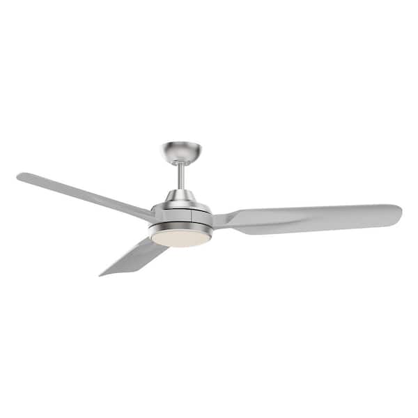 KUZCO Fermont 60 in. 1-Light Brushed Nickel Integrated Indoor LED Ceiling Fan