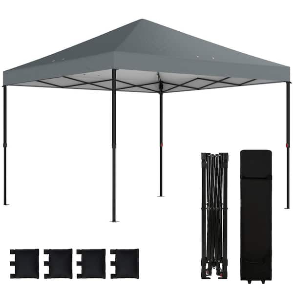 10 ft. x 10 ft. Instant Pop-Up Canopy Tent, One Push Setup Outdoor Shelter with Storage Roller Bag