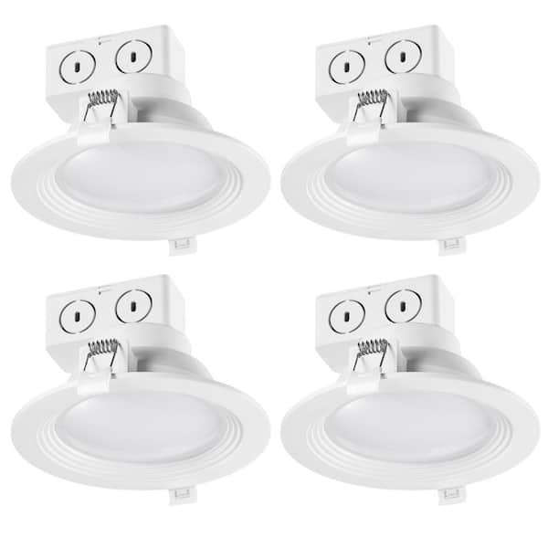 Globe Electric 5 in. 3000K White New Construction and Remodel Integrated LED Recessed Lighting Kit (4-Pack)