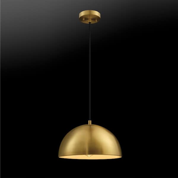 Novogratz x Globe Electric 1-Light Matte Brass Pendant Lighting