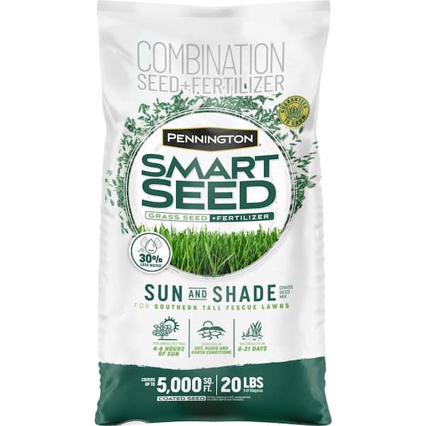 Pennington Smart Seed Sun and Shade South 20 lb. 6,660 sq. ft. Grass Seed and Lawn Fertilizer