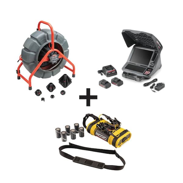 SeeSnake Mini Pro Sewer Camera Inspection Reel w/ CS12x Monitor, ST-305 Line Transmitter, 2 18V Battery & Charger Bundle