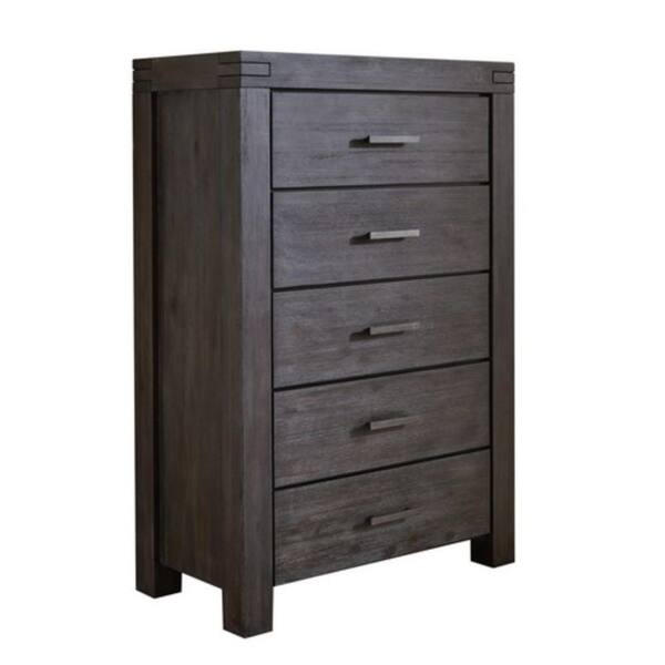 Benjara 19 In. Dark Gray 5-Drawer Wooden Chest Of Drawers BM206654 ...