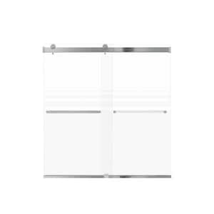 Brianna 60 in. W x 62 in. H Sliding Frameless Shower Door in Polished Chrome Finish with Frosted Glass