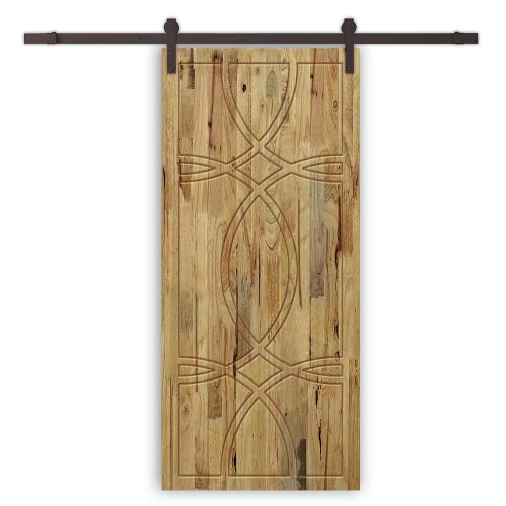 CALHOME 36 in. x 96 in. Weather Oak Stained Pine Wood Modern Interior ...