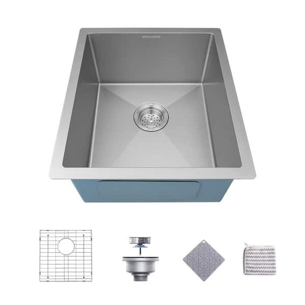 Siavonce 16-Gauge Single Bowl Stainless Steel 17 in. Undermount Kitchen Sink