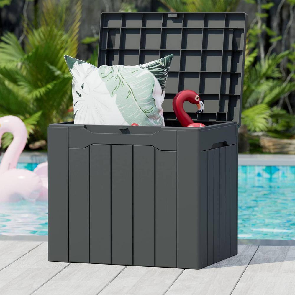 Dark Grey Lockable Resin Outdoor Deck Box