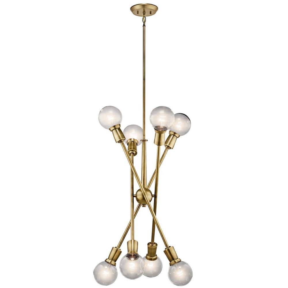 Modern Brass 30" Sputnik Chandelier with Adjustable Arms