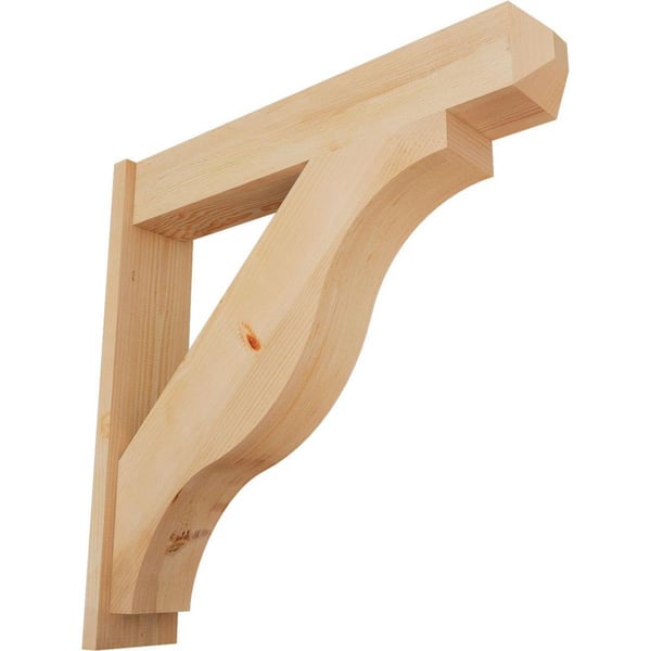 Ekena Millwork 8 in. x 38 in. x 38 in. Douglas Fir Fuston Craftsman Smooth Outlooker