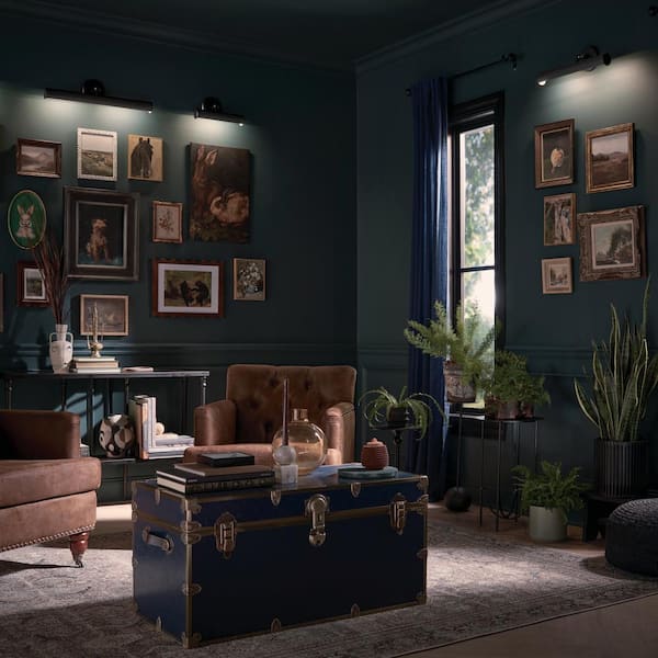 Midi 12.25 in. 1-Light Black LED Hallway Indoor Wall Sconce Picture Light with Adjustable Arm