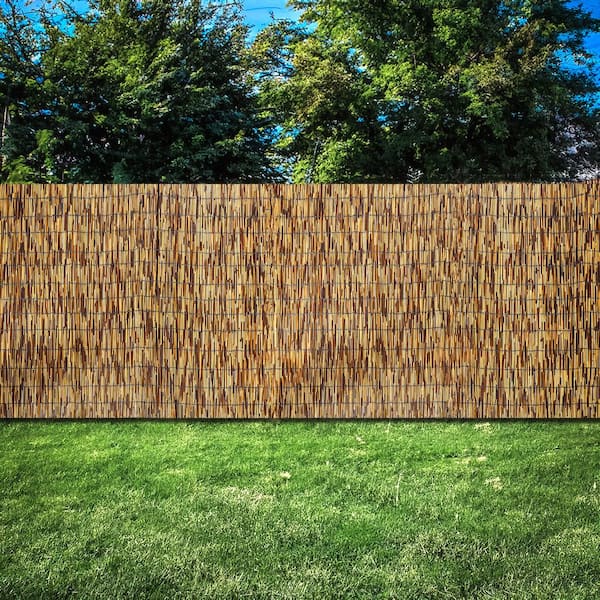 Bamboo Reed Privacy Screen Garden Fence for Porch, Patio and Balcony 16.4 ft. x 4 ft. (Brown)