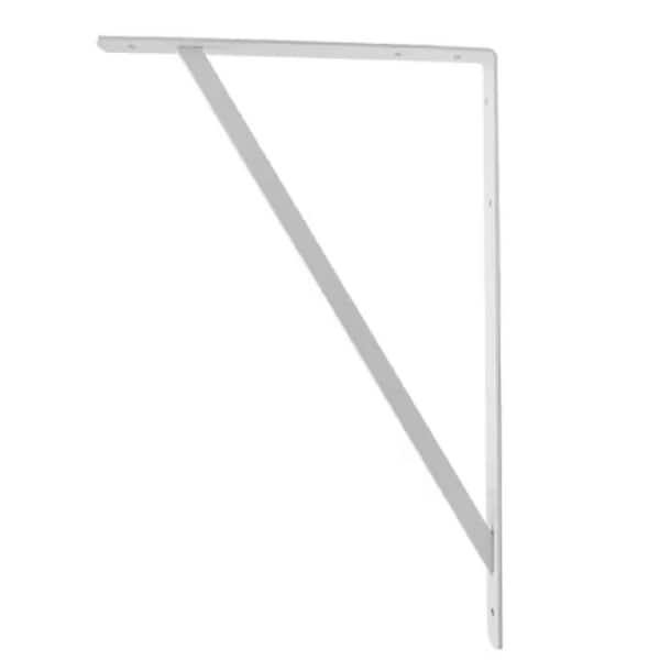 16 in. x10 in. White Steel Hvy Dty Shelf Bracket