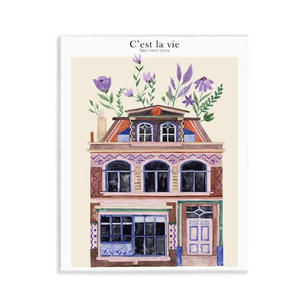 Stupell Industries Town Architecture with Blooms by Melissa Wang Unframed Architecture Graphic Art Print 14 in. x 11 in.