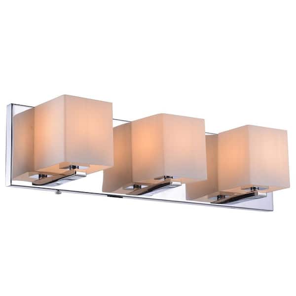 Decor Living Trinket Collection 3-Light Chrome Wall Bath Light