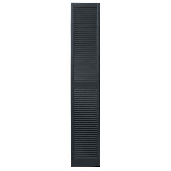 Ply Gem 15 in. x 71 in. Open Louvered Polypropylene Shutters Pair in Dark Spruce