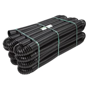 FLEX Drain Pro 4 in. x 100 ft. Black Copolymer Solid Drain Pipe