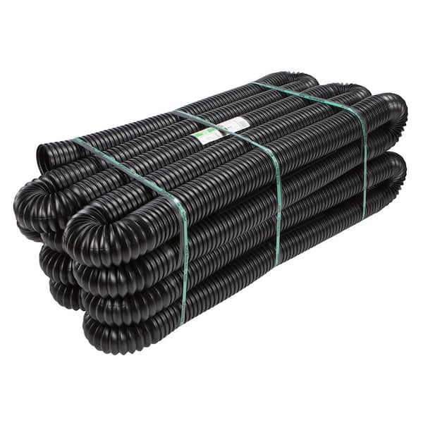 FLEX Drain Pro 4 in. x 100 ft. Black Copolymer Solid Drain Pipe