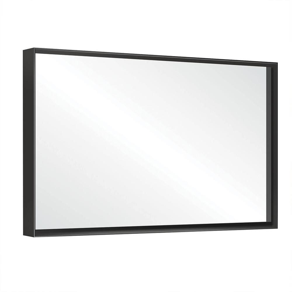 Black 40 in. W x 30 in. H Farmhose Rectangle Aluminium Alloy Framed Mirror 