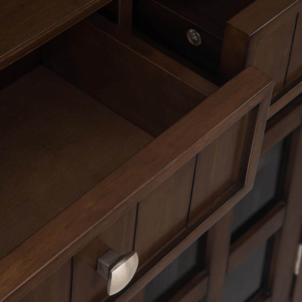Natural Aged Brown Solid Wood Entryway Storage Cabinet