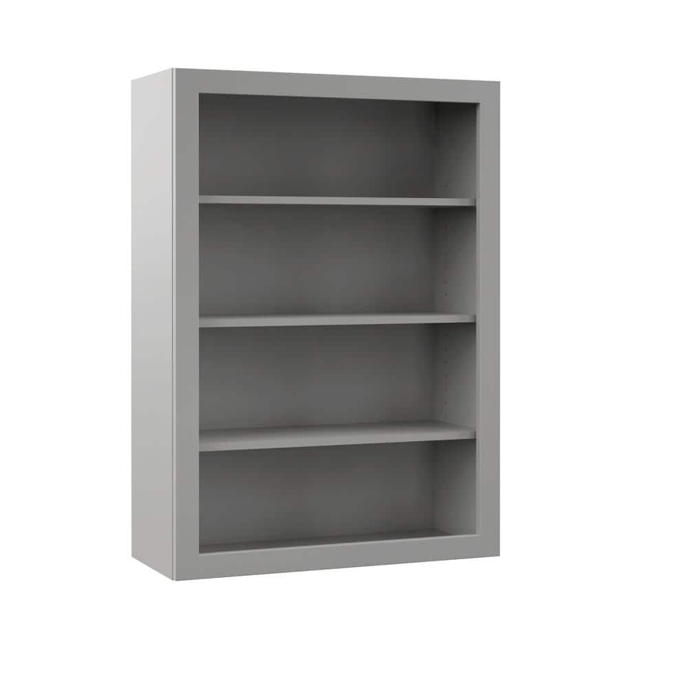Designer Series Melvern 30 in. W x 12 in. D x 42 in. H Assembled Shaker Open Shelf Wall Kitchen Cabinet in Heron Gray price history on PriceWatchPro