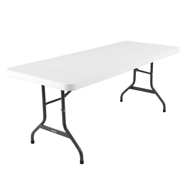 72 in. White Plastic Portable Folding Banquet Table