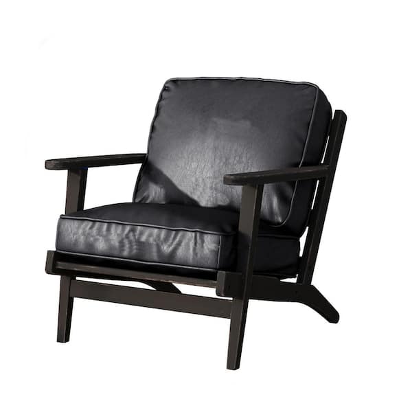 Siena Leather Chair Cushion- texxture Black