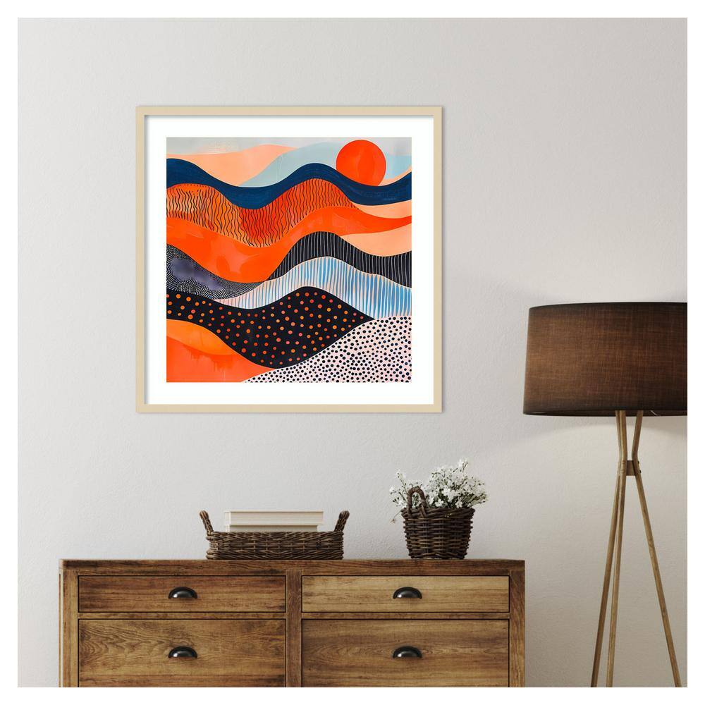 Walker Noble Abyss 33" Brown Framed Abstract Graphic Art Print