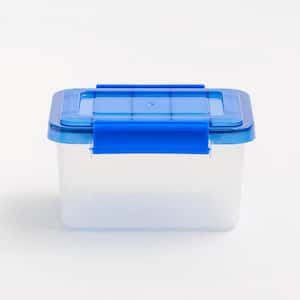 1.5 Gal. WeatherPro Clear Plastic Storage Box with Blue Lid (5-Pack)