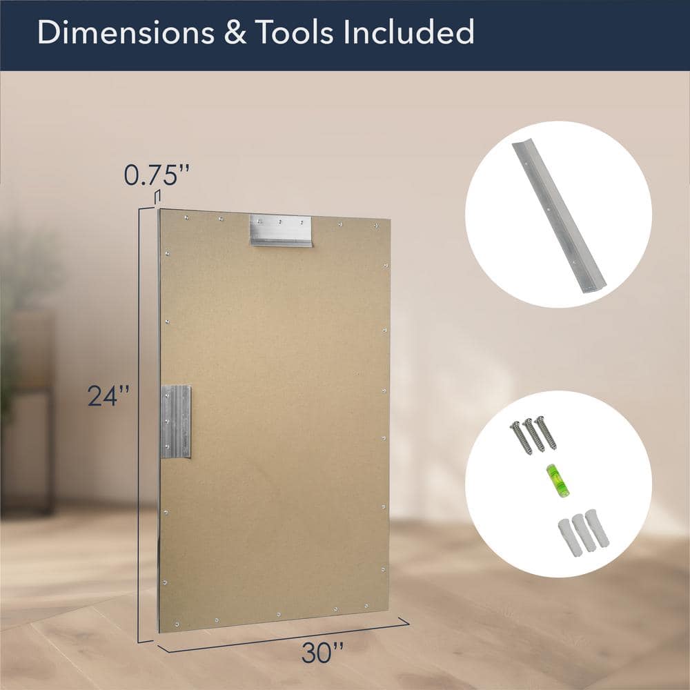 Elegant Brushed Nickel Stainless Steel 22x34 Vanity Mirror