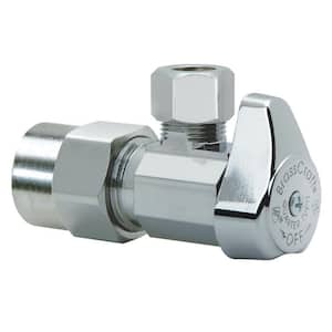 1/2 in. Nom CPVC Inlet x 3/8 in. OD Comp Outlet Brass 1/4-Turn Angle Stop