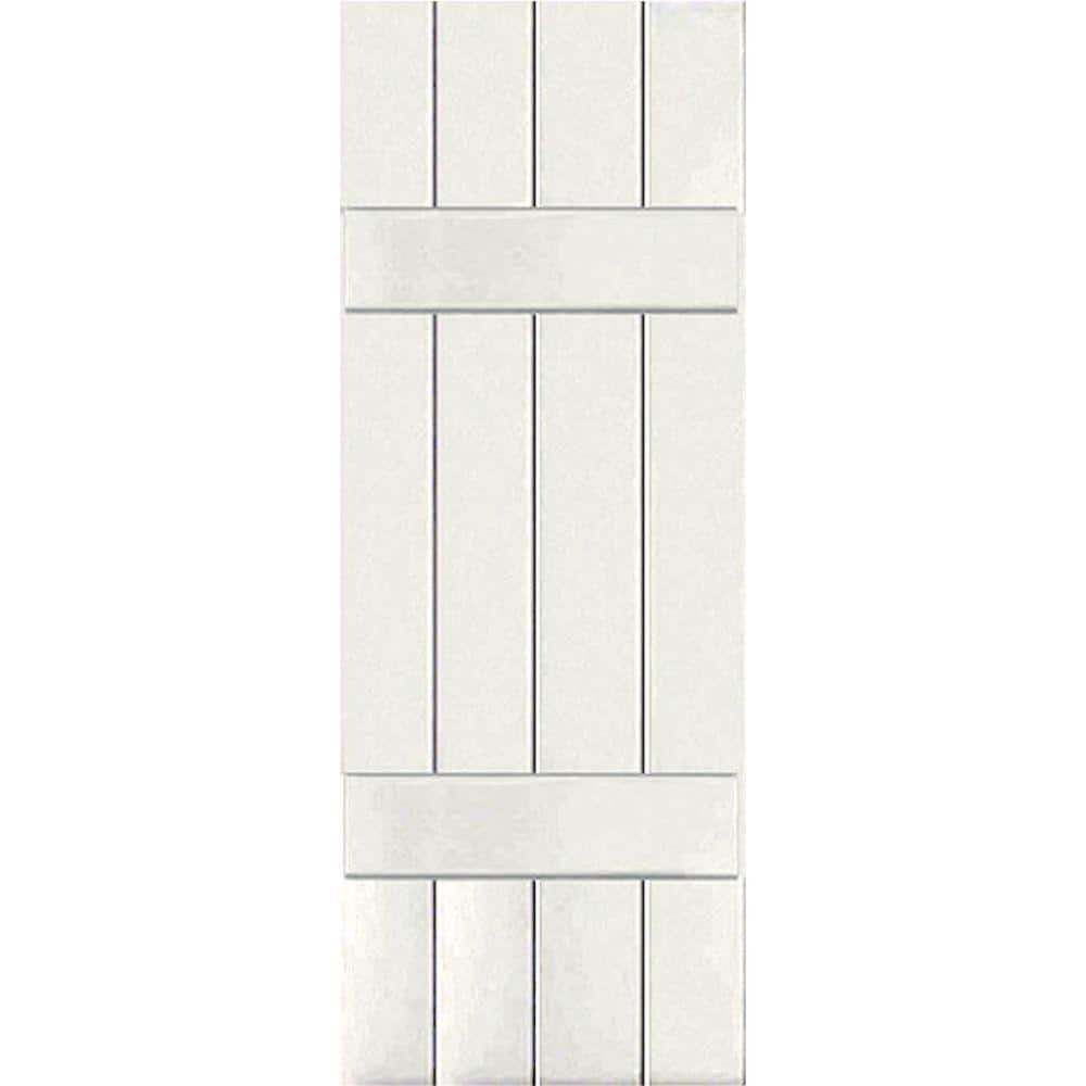 White Sapele Mahogany Board and Batten Exterior Shutters, 32" x 15"
