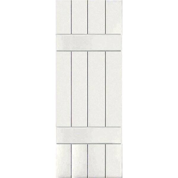 Ekena Millwork 15 in. x 55 in. Exterior Real Wood Sapele Mahogany Board and Batten Shutters Pair White
