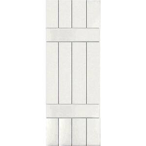 15 in. x 58 in. Exterior Real Wood Western Red Cedar Board and Batten Shutters Pair White