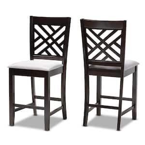 Caron 43 in. Gray and Espresso Bar Stool (Set of 2)