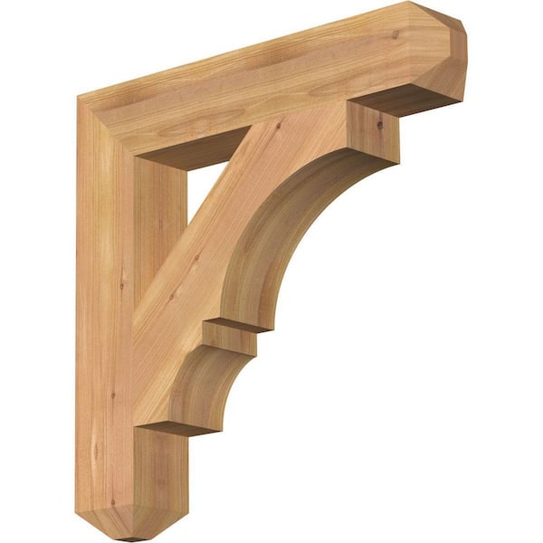 Ekena Millwork 3.5 in. x 20 in. x 20 in. Western Red Cedar Balboa Craftsman Smooth Bracket