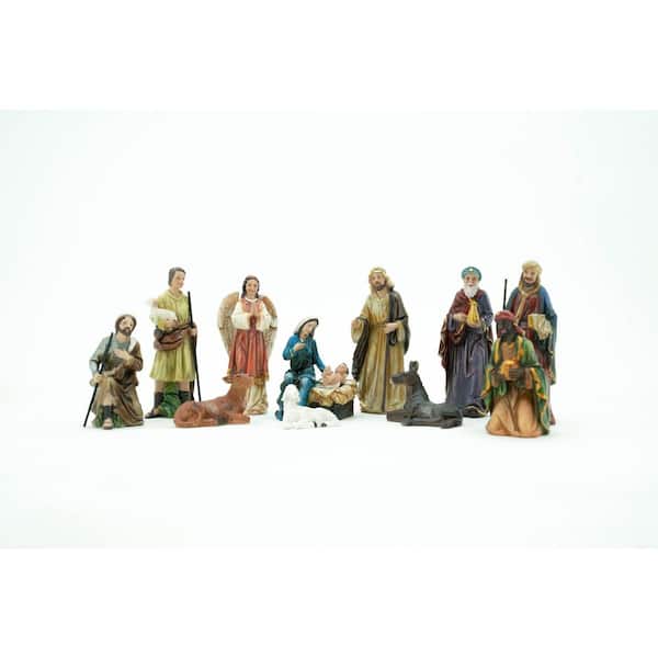5 in. H Nativity and 3 Wise Men Garden Statue (11-Piece/Set)