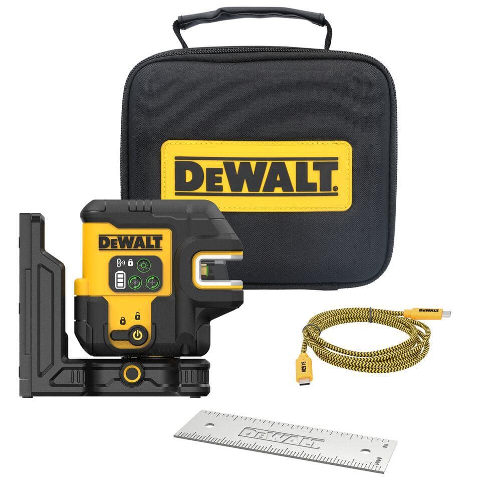 DEWALT 150 ft. Green Crossline and 2-Spot Laser Level with USB-C
