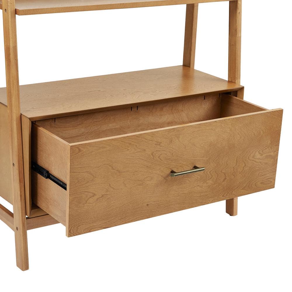 Acorn Wood Ladder Bookcase with Full Extension Drawer