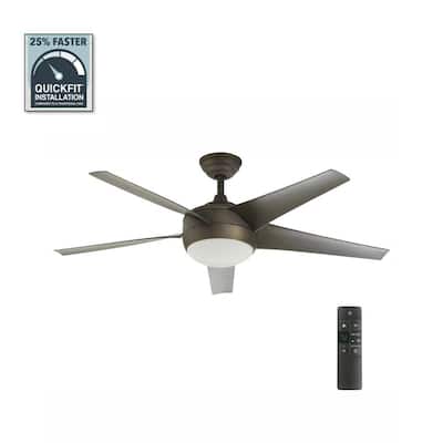 Windward IV 52 in. Indoor LED Oil Rubbed Bronze Ceiling Fan with Dimmable Light Kit, Remote Control and Reversible Motor