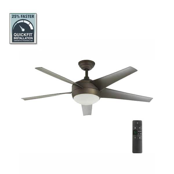 Home Decorators Collection Windward IV 52 in. Indoor LED Oil Rubbed Bronze Ceiling Fan with Dimmable Light Kit, Remote Control and Reversible Motor