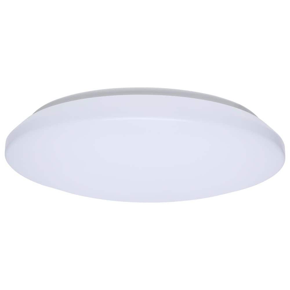 Cloud 14 in. White Utility Flush Mount with White PMMA Shade, Integrated LED 17-Watt Round Non-Dimmable price history on PriceWatchPro