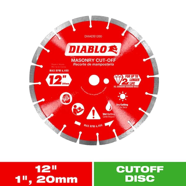 DIABLO 12 in. Diamond Segmented Cut-Off Discs for Masonry
