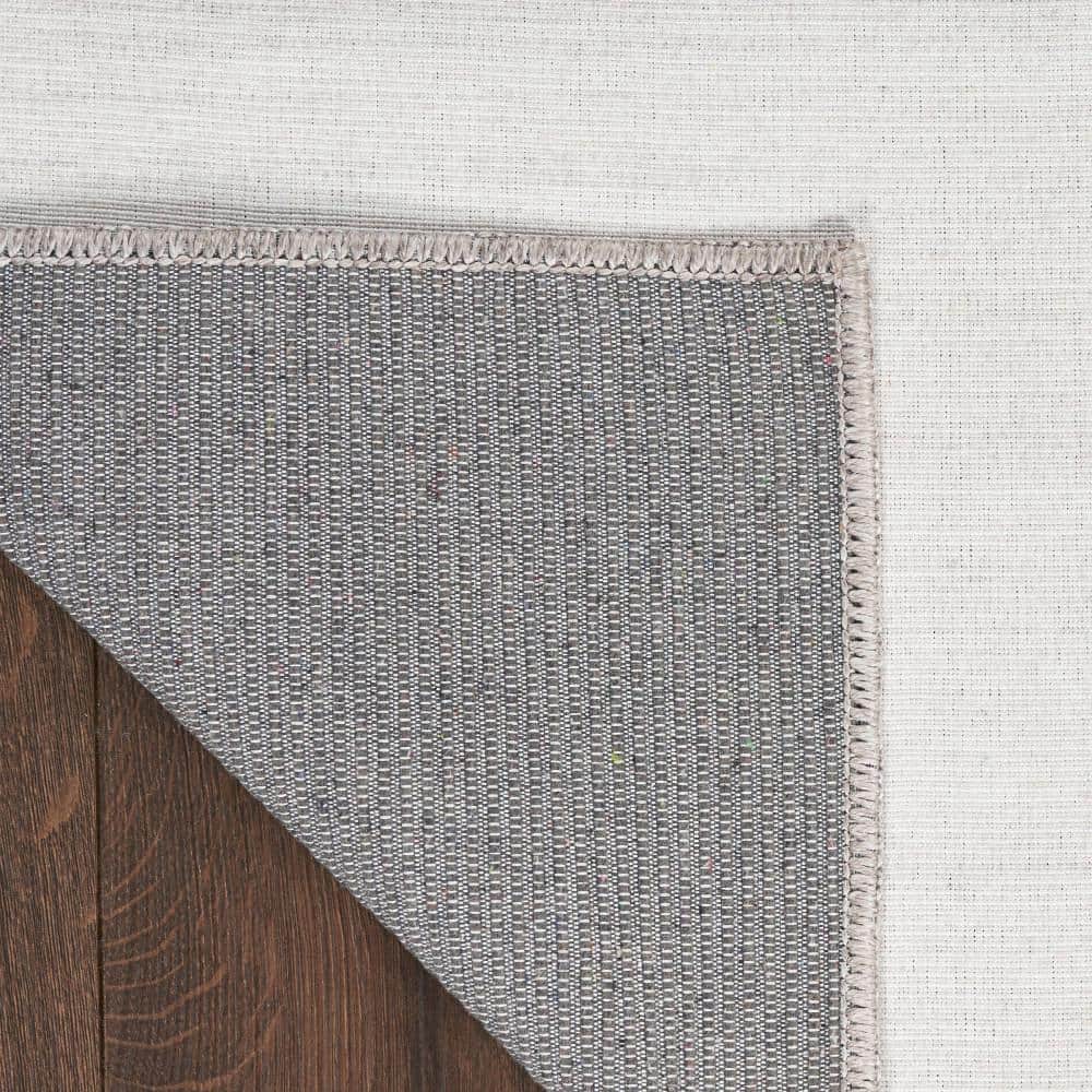 Ivory Grey 9' x 12' Washable Viscose Area Rug