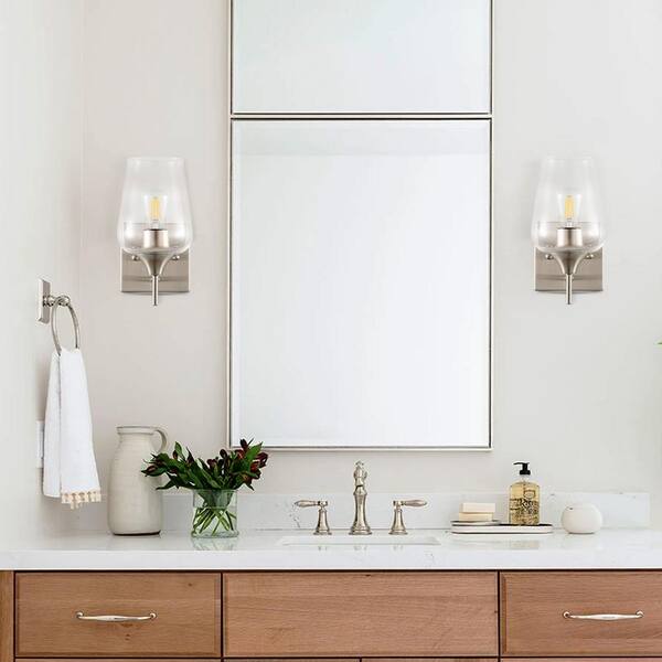 Polished nickel deals bathroom sconce