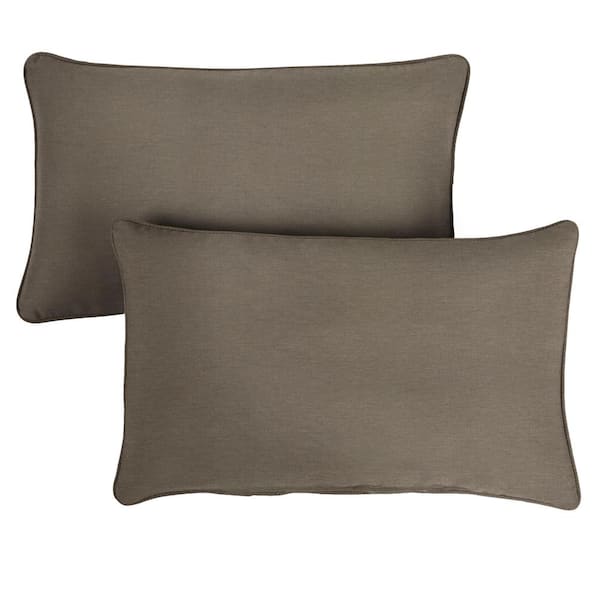 Sorra Home Sunbrella Canvas Taupe Rectangular Outdoor Corded Lumbar Pillows 2 Pack Hd271101sp 